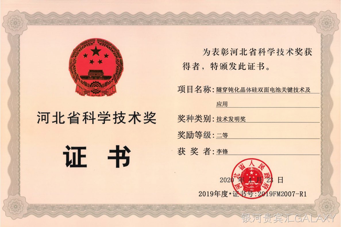 logró el Segundo Premio de Avance en Ciencia de Provincia de Hebei